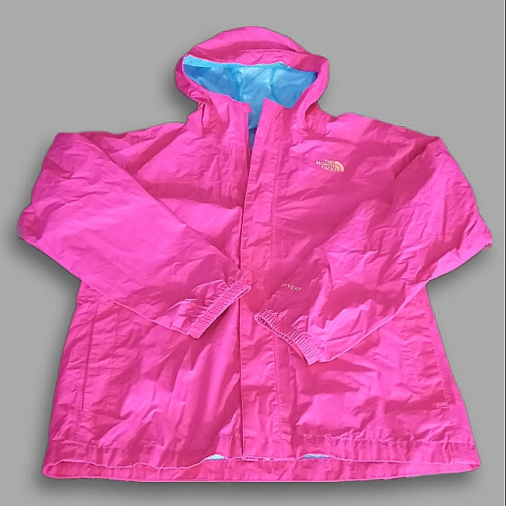 The North Face Kids Pink Raincoat with Blue Lining